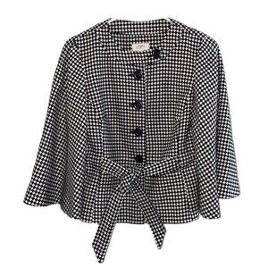Ann Taylor Loft Black and White Checkered Jacket Size 6